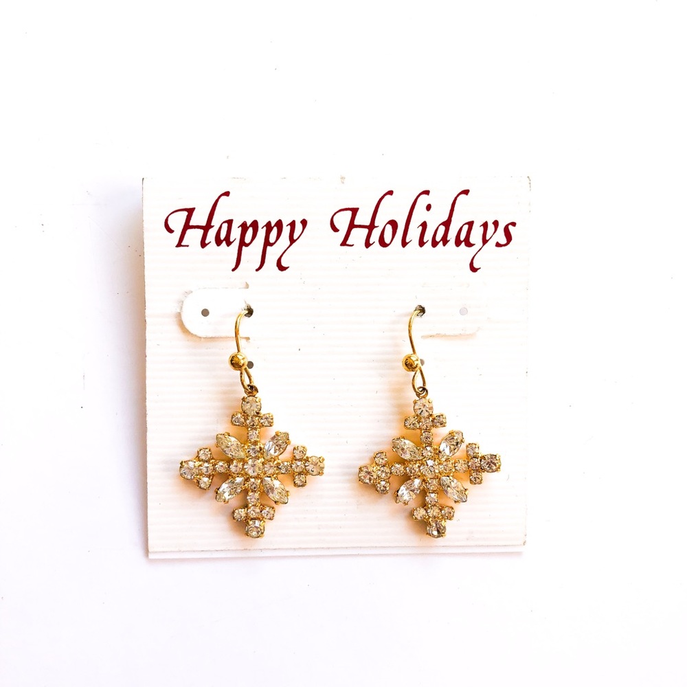 Gold tone holiday earrings